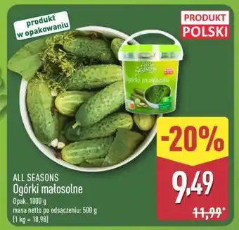 ALDI ALL SEASONS Ogórki małosolne oferta