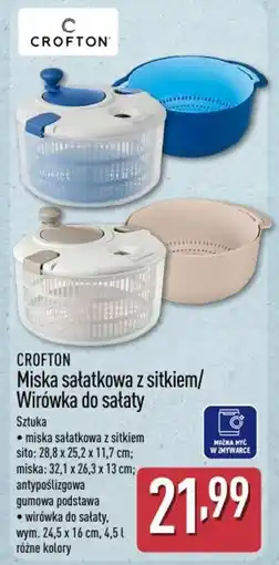 ALDI CROFTON Miska sałatkowa z sitkiem/ Wirówka do sałaty oferta