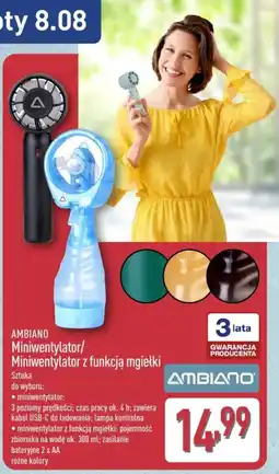 ALDI Ambiano Miniwentylator z funkcją mgietki oferta