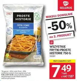 Selgros Frytki Cienkie do piekarnika oferta