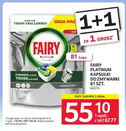 Selgros Fairy platinum kapsułki do zmywarki oferta