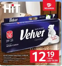 Selgros Velvet Papier Toaletowy 10 Rolki oferta