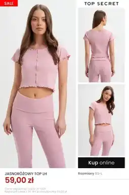 Top Secret Top damski Top Secret jasnoróżowy LH oferta