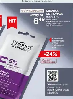 Ziko Dermo Maseczka do twarzy L'biotica Dermomask E 5% Intensywnie Regenerująca oferta