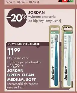 SuperPharm Szczoteczka do zębów Jordan Green Clean Soft oferta