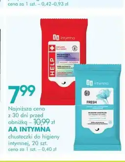SuperPharm Chusteczki do higieny intymnej AA Intymna oferta
