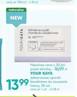 SuperPharm Jednorazowe ręczniki bawełniane do osuszania twarzy Your Kaya oferta