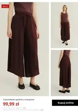 Greenpoint Spodnie damskie czekoladowe z rozcięciem Greenpoint oferta