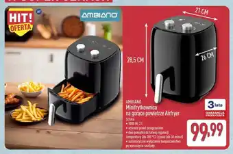 ALDI Minifrytkownica na gorące powietrze Airfryer Ambiano oferta