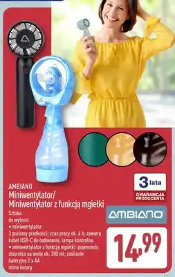 ALDI Miniwentylator z funkcją mgiełki AMBIANO oferta