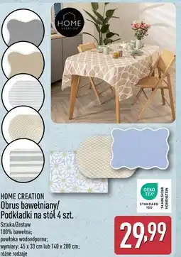 ALDI Home Creation Obrus bawełniany/Podkładki na stół oferta
