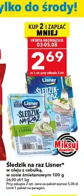 Lewiatan Śledzik na raz Lisner w sosie śmietanowym oferta