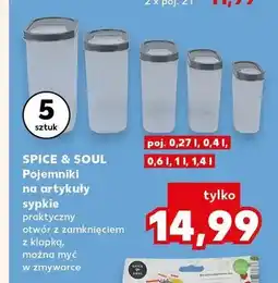 Kaufland Pojemniki na artykuły sypkie Spice & Soul 5-pak oferta