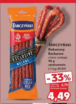 Kaufland Kabanosy Exclusive wołowe Tarczyński oferta