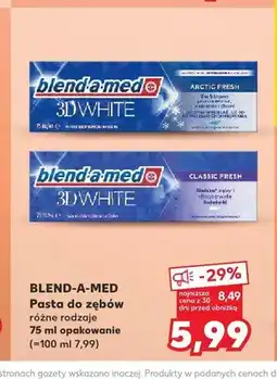 Kaufland Pasta do zębów Blend-a-med 3D White Arctic Fresh oferta