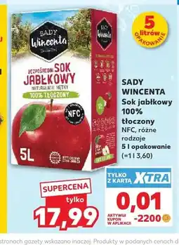 Kaufland Sok jabłkowy 100% tłoczony NFC Sady Wincenta oferta