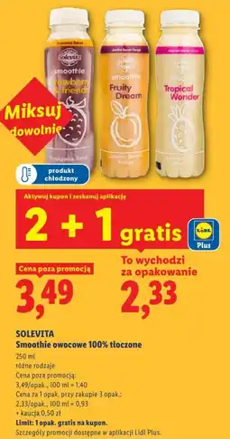 Lidl Smoothie owocowe 100% tłoczone oferta
