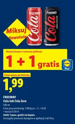 Lidl FREEWAY Cola lub Cola Zero oferta