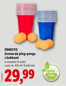 Lidl ERNESTO Zestaw do ping-ponga z kubkami oferta