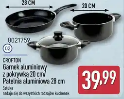ALDI Crofton Garnek aluminiowy z pokrywką 20 cm/ Patelnia aluminiowa 28 cm oferta