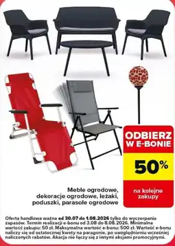 Carrefour Meble ogrodowe, dekoracje ogrodowe, leżaki, poduszki, parasole ogrodowe oferta