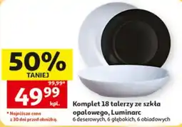 Auchan Komplet 18 talerzy ze szkła opałowego, Luminarc oferta