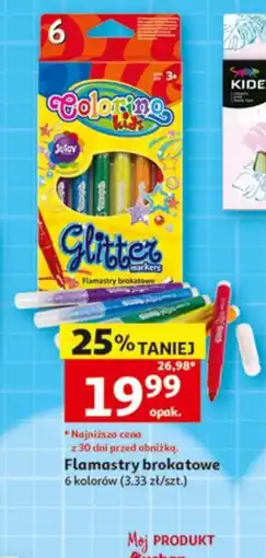 Auchan Colorino Kids Glitter Flamastry brokatowe oferta