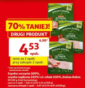 Auchan Szynka soczysta 100%, szynka wędzona 100% lub schab 100% dolina dobra oferta