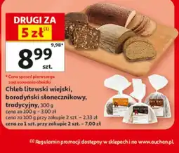 Auchan Chleb litewski wiejski, borodyński słonecznikowy, tradycyjny oferta