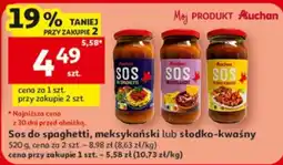 Auchan Sos do spaghetti, meksykański lub słodko-kwaśny oferta