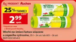 Auchan Worki na śmieci latwo wiązane oferta