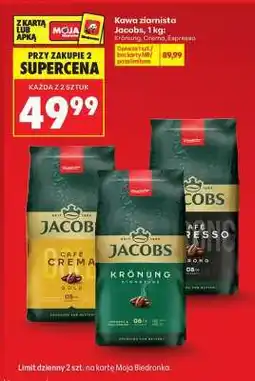 Biedronka KAWA ZIARNISTA JACOBS 1 KG oferta
