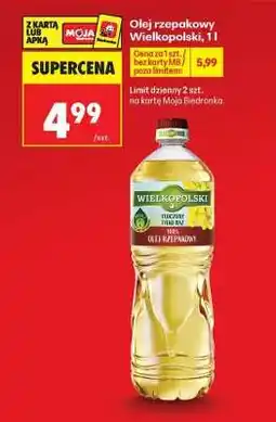 Biedronka Olej rzepakowy Wielkopolski, 1l oferta
