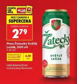 Biedronka Piwo Žatecký Světlý ležák 500 ml oferta