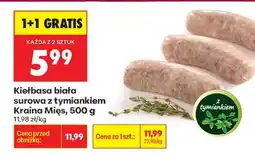 Biedronka Kiełbasa biała surowa z tymiankiem Kraina Mięs, 500 g oferta