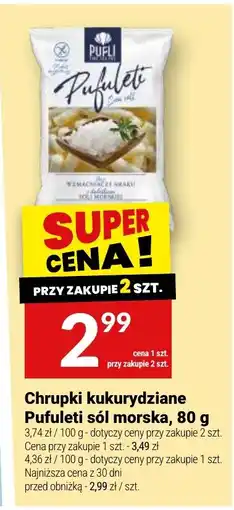 Twój Market Chrupki kukurydziane Pufuleti sól morska oferta