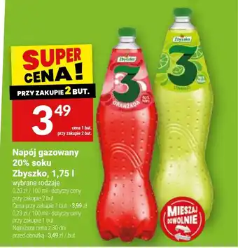 Twój Market Napój gazowany 20% soku Zbyszko oferta
