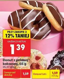 Biedronka Donut z polewą kakaową, 55 g oferta
