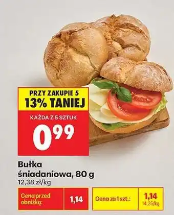 Biedronka bułka śniadaniowa 80 g oferta