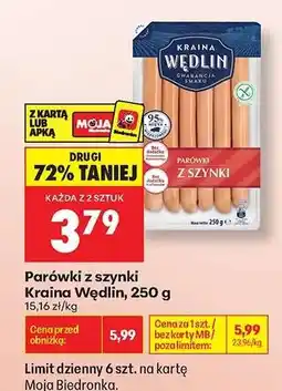 Biedronka Parówki z szynki Kraina Wędlin , 250 g oferta