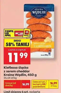 Biedronka Kiełbasa Śląska z serem cheddar Kraina Wędlin, 450 g oferta