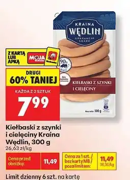 Biedronka Kiełbaski z szynki i cielęciny Kraina Wędlin , 300 g oferta