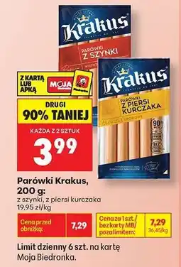 Biedronka Parówki Krakus, 200 g oferta