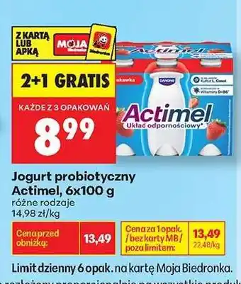 Biedronka Jogurt probiotyczny Actimel, 6x100 g oferta