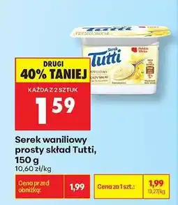 Biedronka Serek waniliowy prosty skład Tutti 150 g oferta