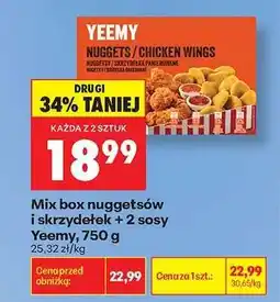 Biedronka Mix box nuggetsów i skrzydełek + 2 sosy Yeemy, 750 g oferta