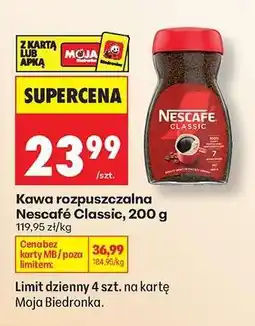Biedronka Kawa rozpuszczalna Nescafe Classic , 200 g oferta