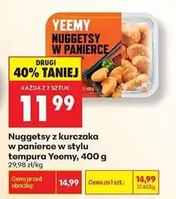 Biedronka Nuggetsy z kurczaka w panierce w stylu tempura Yeemy, 400 g oferta