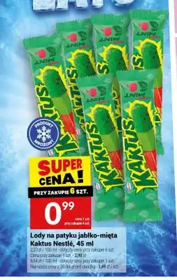 Twój Market Lody na patyku jabłko-mięta Kaktus Nestlé oferta