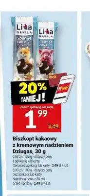 Twój Market Biszkopt kakaowy z kremowym nadzieniem Dziugas oferta